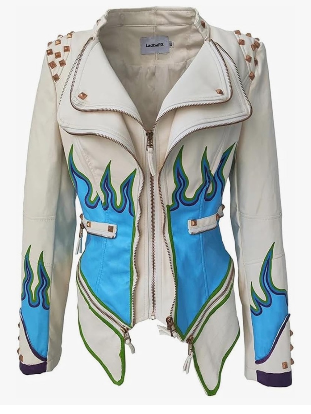 🔥 Steam Punk Flame-Accent Women's Jacket BRAND NEW!